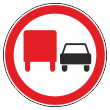 Дорожный знак 3.22 «Обгон грузовым автомобилям запрещен» (металл 0,8 мм, I типоразмер: диаметр 600 мм, С/О пленка: тип Б высокоинтенсив.)